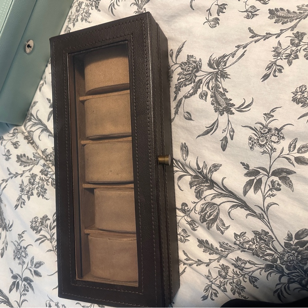 Pottery barn leather watch box